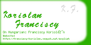 koriolan franciscy business card